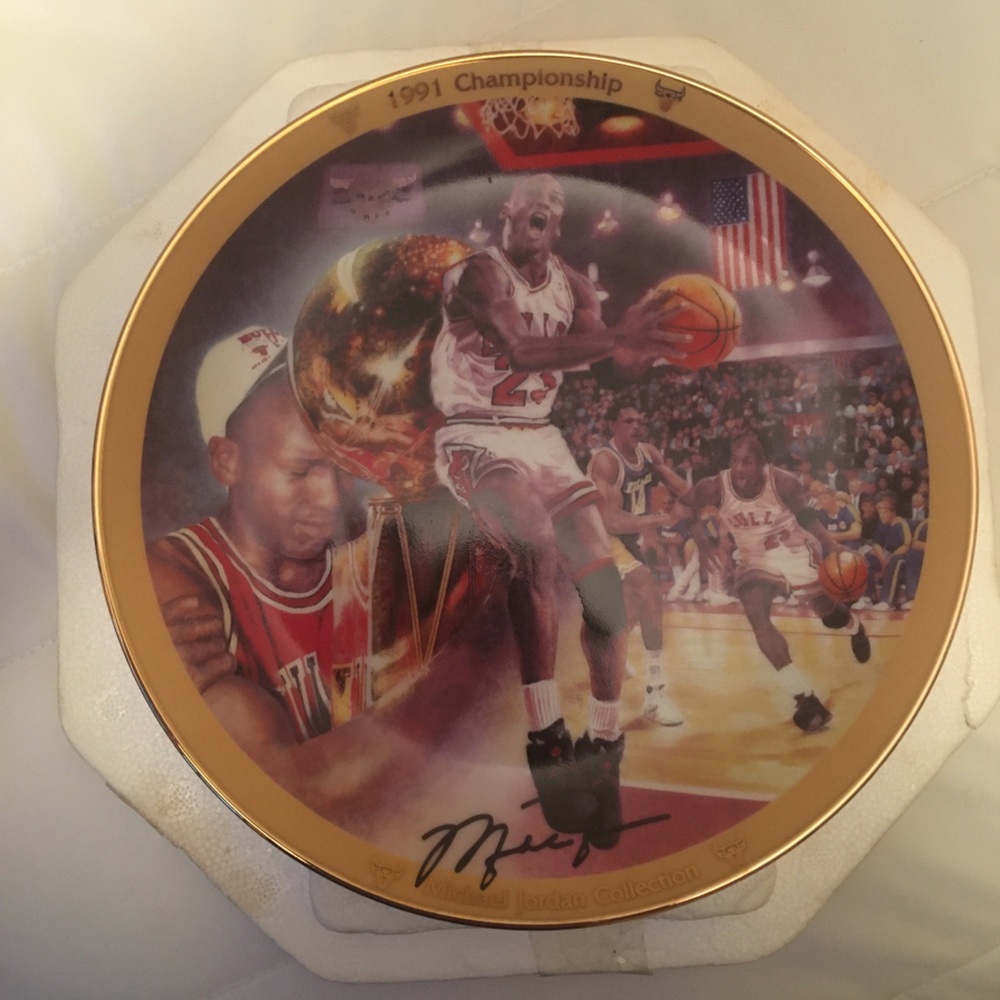 1991 Autographed Michael Jordan plate